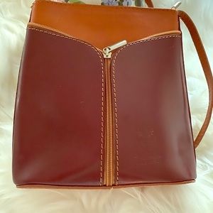 Vera Pelle Italian leather square crossbody